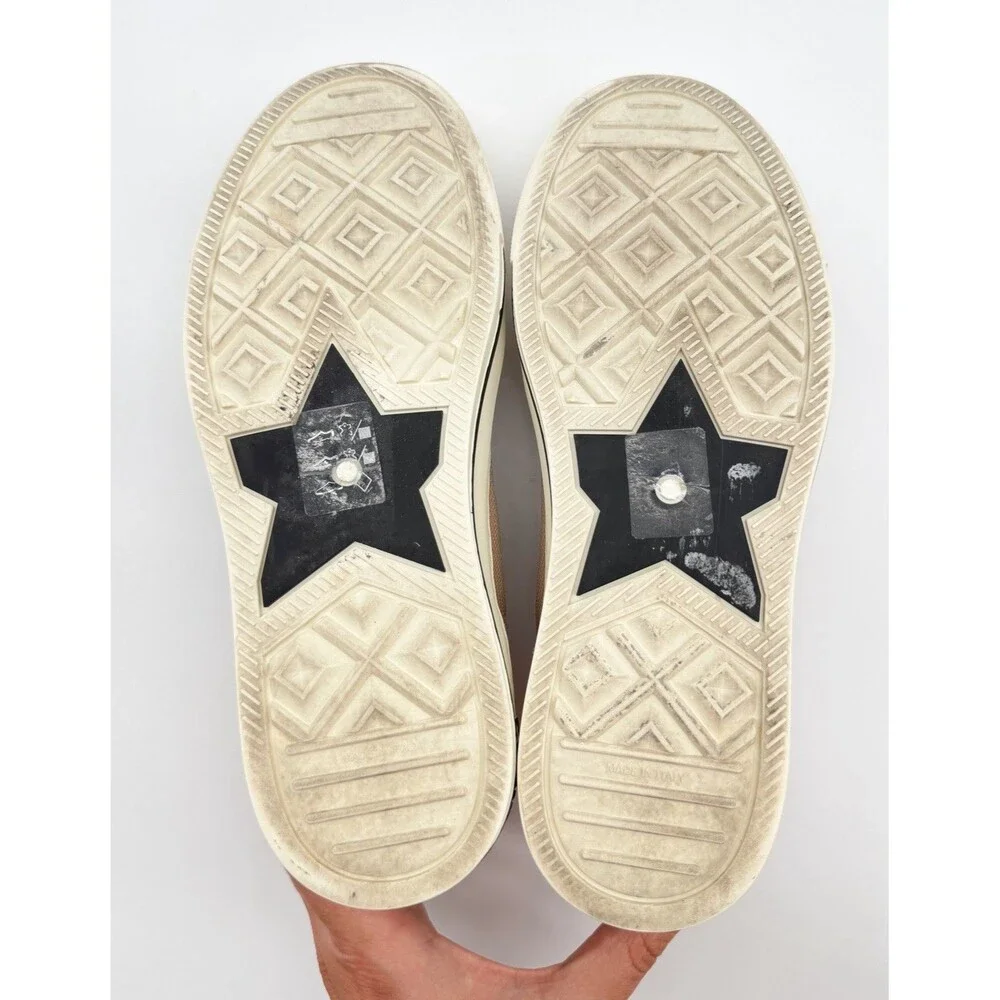 Dior Walk'n'Dior Logo Pull On Hight Top Sneakers Beige Knit EU 36.5 US 6.5